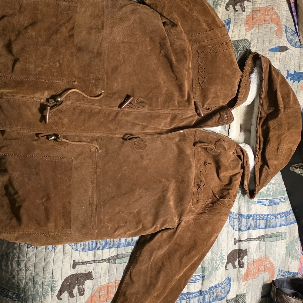 Women's Brown Hooded Leather Jacket